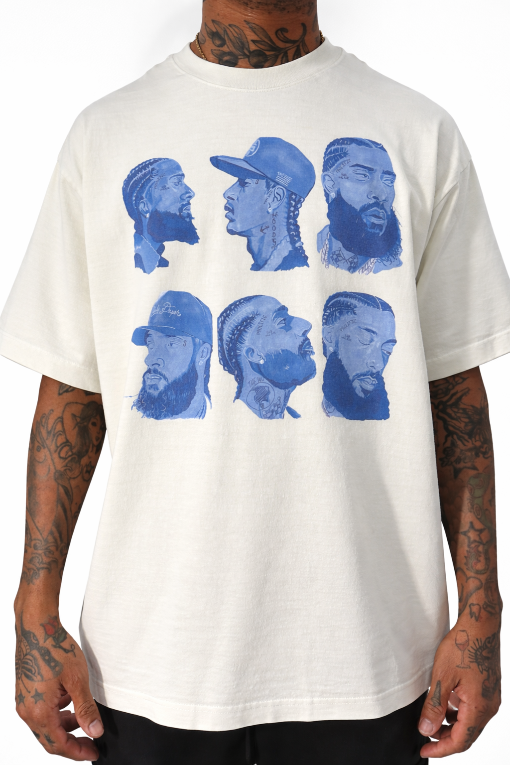 OG Nipsey Sketch T. Oversized Cotton T-Shirt